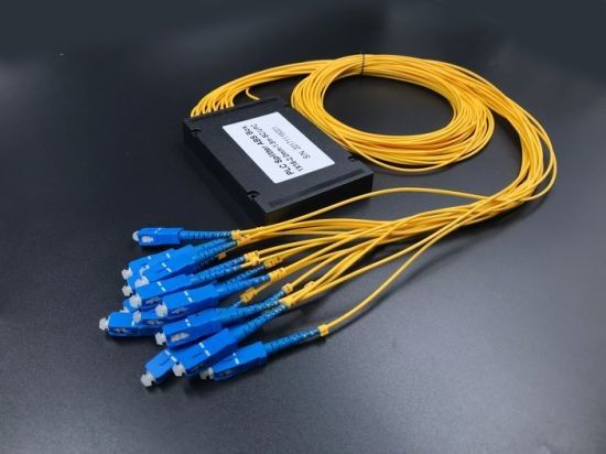 1 * 16 الطريق FTTH الألياف البصرية PLC الفاصل عبس مربع حزمة لمعدات الاختبار