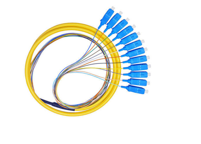 SC / UPC المهنية الألياف البصرية ضفيرة 1310 / 1550nm الطول الموجي لشبكة المنطقة المحلية