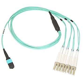 وضع واحد MTP MPO التصحيح الحبل OM3 8 كور 10G الألياف البصرية كابل PVC غمد