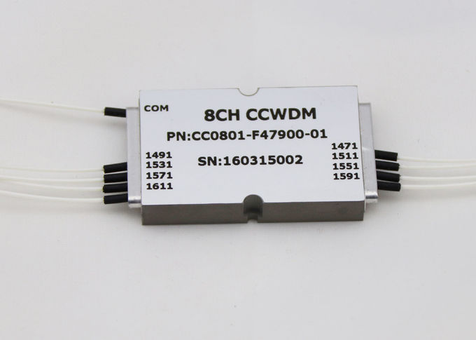 1 × 8 وحدة CCWDM المدمجة الحجم LC / UPC نوع الموصل لنظام MUX / DEMUX