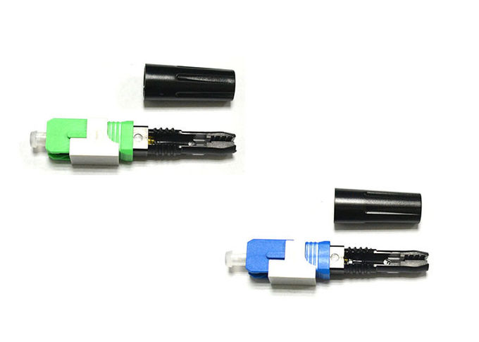 صدفي / برغي الألياف البصرية موصل سريع الأخضر 55MM للكابلات إسقاط FTTH