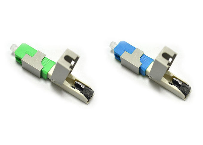 صدفي / برغي الألياف البصرية موصل سريع الأخضر 55MM للكابلات إسقاط FTTH