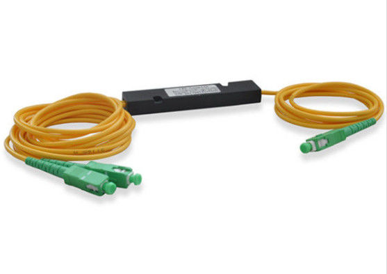 الصين وضع واحد الألياف البصرية PLC الفاصل 1 * 2 0.9mm طول الألياف انخفاض خسارة الإدراج المزود