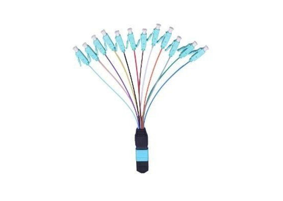 الصين ارتفاع عودة خسارة MPO التصحيح الحبل أنثى OM3 MPO إلى LC 0.9mm طول 12 لونا المزود