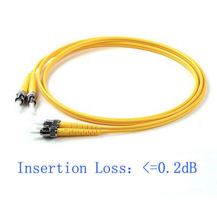 3.0MM 5Mtrs LSZH دوبلكس الحبل التصحيح ، وانخفاض فقدان الإدراج 10G الألياف وضع واحد الحبل التصحيح المزود