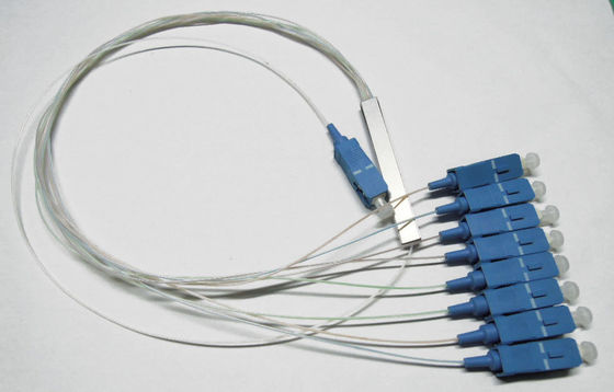 0.9mm الفاصل كابل الألياف البصرية لشبكات FTTX / PON ، 1 × 8 PLC الألياف الفاصل المزود