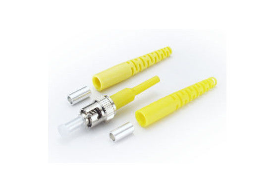 الأصفر موصلات الألياف توصيل سريع ، ST / UPC 2.0mm دوبلكس SC الألياف البصرية الموصل المزود