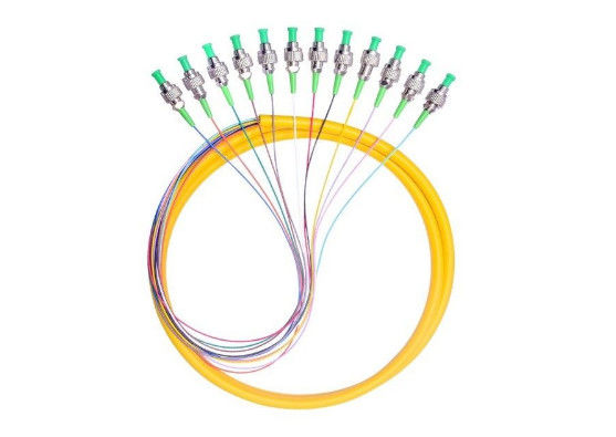 12 النوى وضع واحد كابل الألياف البصرية جديلة FC / APC 2.0MM 1M لنظام FTTH المزود