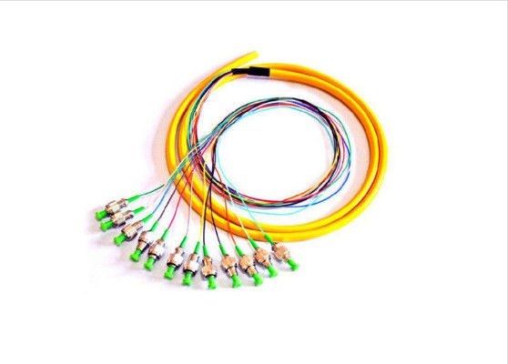12 النوى وضع واحد كابل الألياف البصرية جديلة FC / APC 2.0MM 1M لنظام FTTH المزود