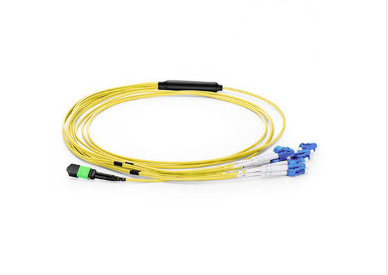 12 كور LC MTP / MPO تصحيح الحبل طول مخصص للتركيبات الفرضية المزود