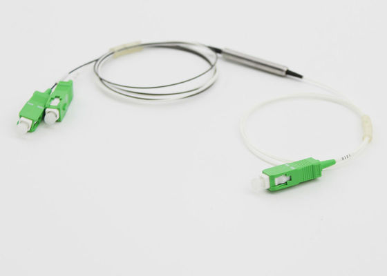 1 × 2 DWDM الجهاز ، أنبوب معدني 0.9MM G657A1 الألياف المضاعف E Demultiplexer مع موصلات SC / APC المزود